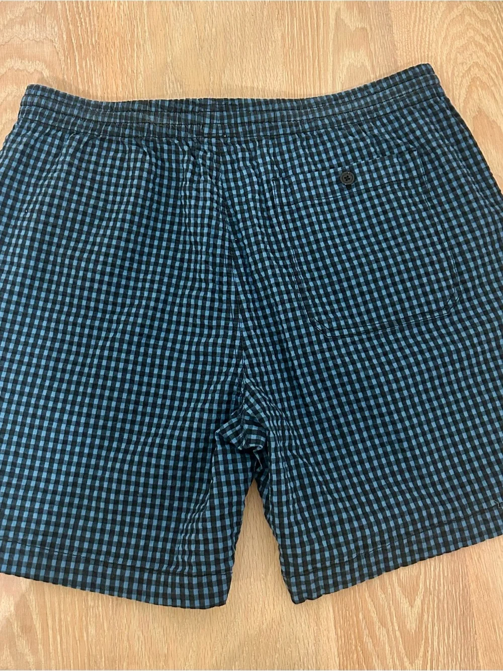 Todd Snyder Blue and Black Checked Swim Trunks